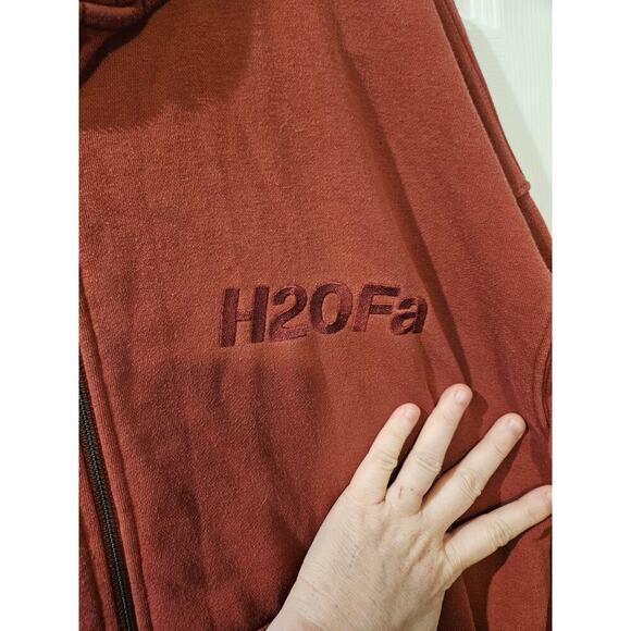 H20Fagerholt Full Zip Hoodie Mens Sweatshirt Red Size Small Missing Drawstring - Picture 3 of 6